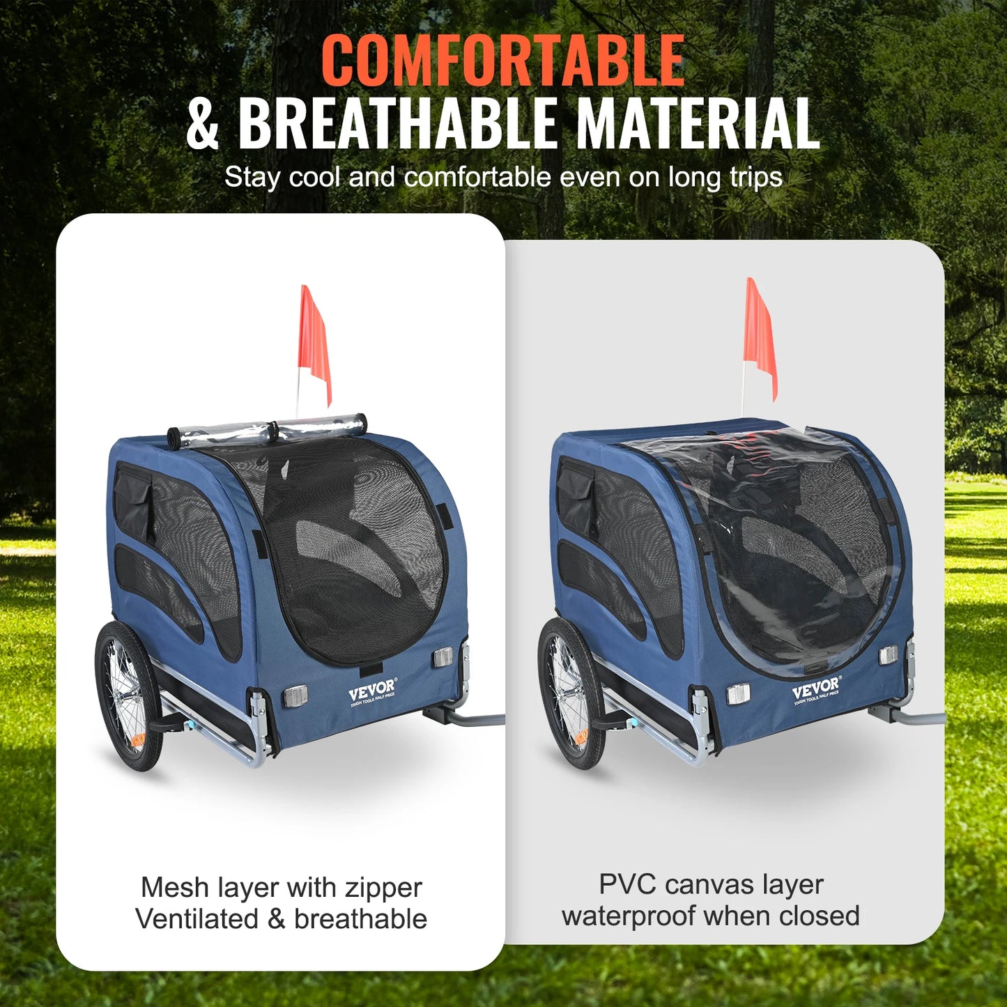 Dog Bicycle Trailer Carrier With Reflectors Flag And Coupler