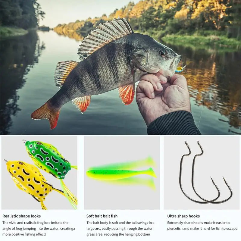 Bass Fishing Lures Kit 97 Pieces With Storage Box
