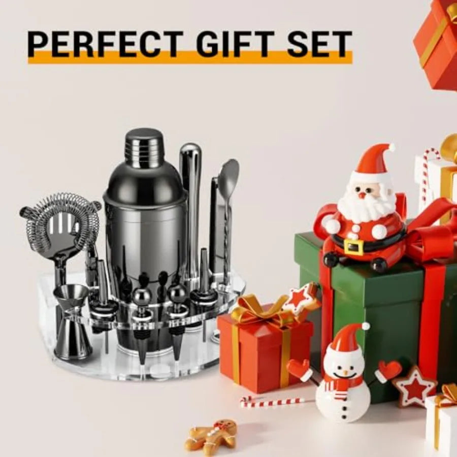 Bartender Kit Stainless Steel Cocktail Shaker Set With Bar Accessories