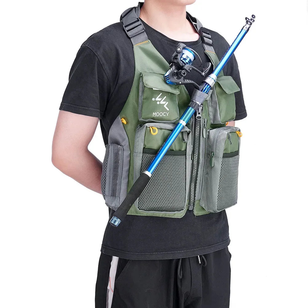 JOCESTYLECN Breathable Mesh Fishing Vest With Zipper Pockets