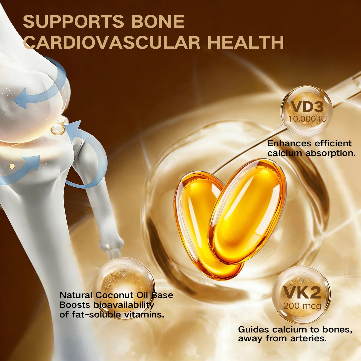 Quit Mood Vitamin D3K2 Soft Capsules For Calcium Support