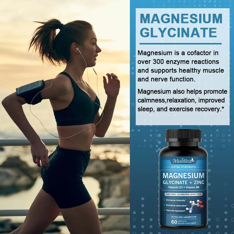 Mulittea Glycine Magnesium Zinc Vitamin D3 B6 Capsule
