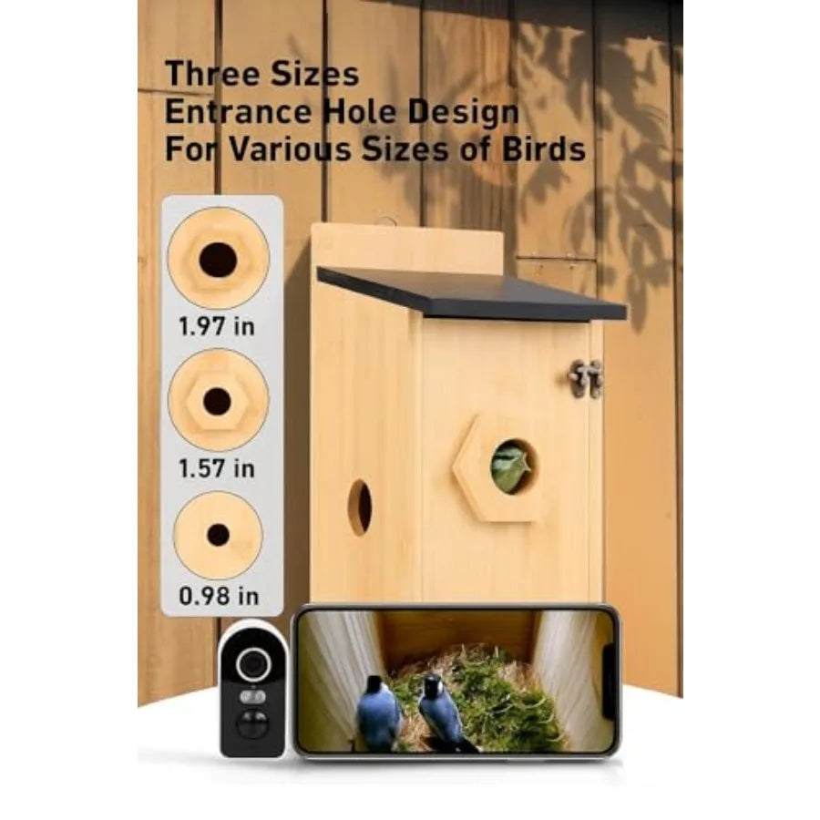 Smart Bird House With Camera Solar Powered AI Bird Feeder