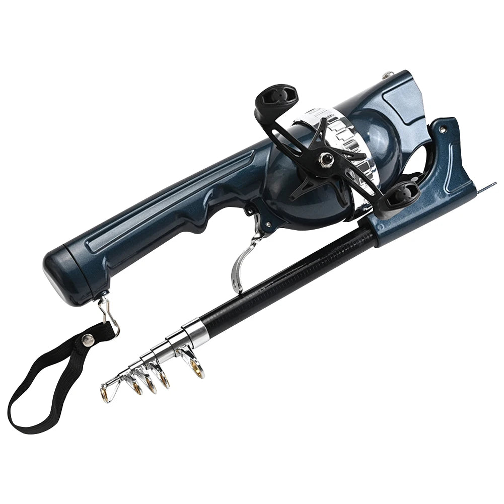Alloet Portable Folding Telescopic Carbon Fiber Fishing Rod With Reel