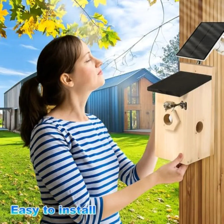 Smart Bird House With Camera Solar Powered AI Bird Feeder