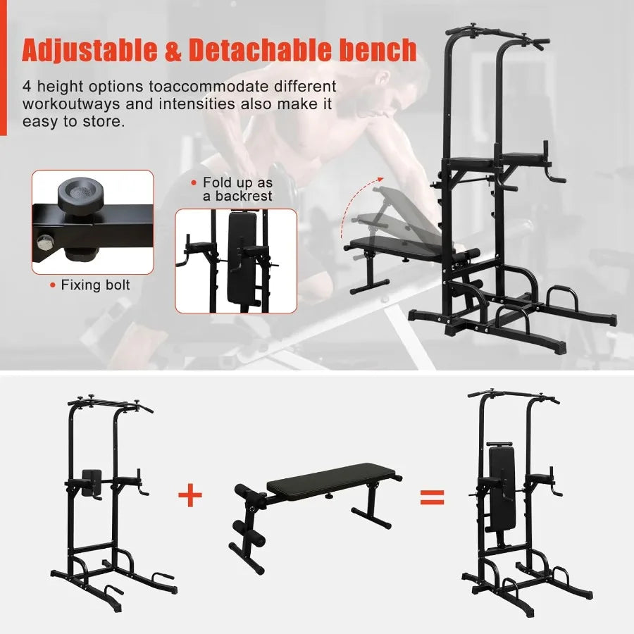 XMSJ Adjustable Dip Bar Station For Home Gym Multifunctional