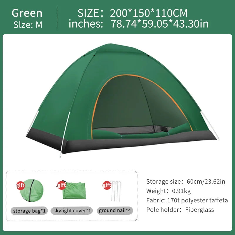 Two Person Outdoor Pop Up Tent Waterproof Automatic Sun Shelter