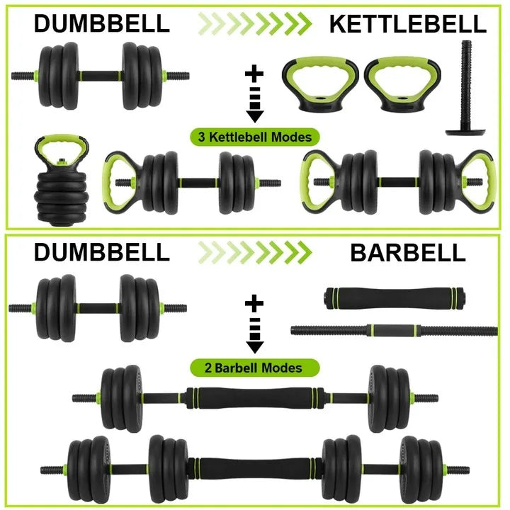 TWISTER.CK Adjustable Dumbbell Set 4 In 1 Home Gym Equipment