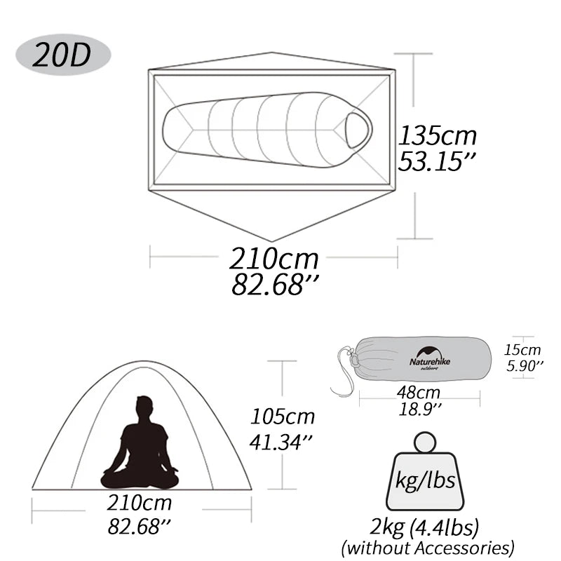 Naturehike Ultralight One Person Tent Outdoor Waterproof