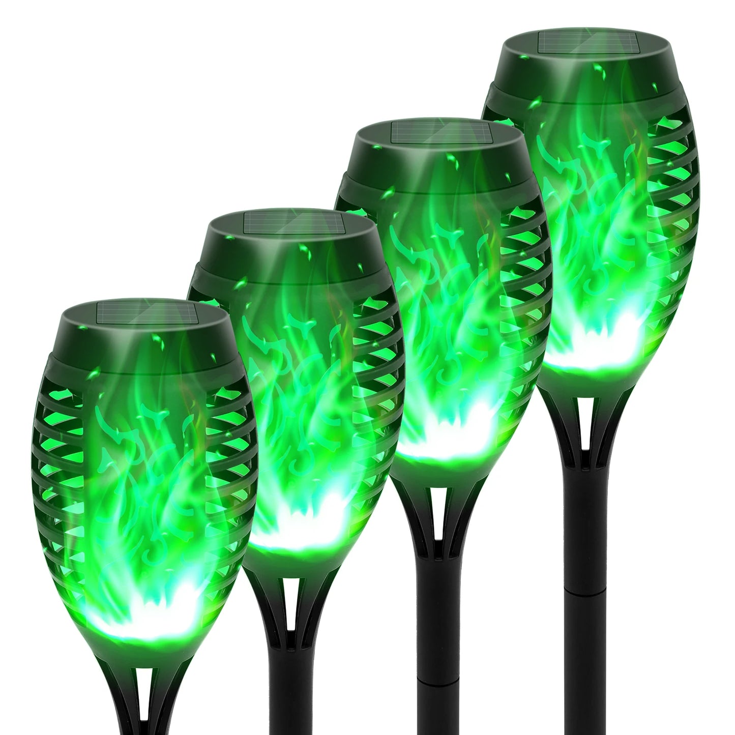 Solar Flame Torch Lights LED Flicker for Lawn Path