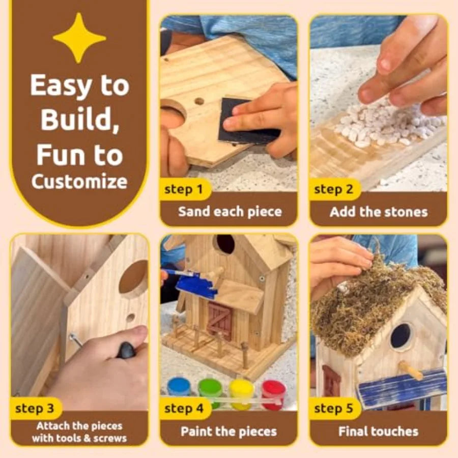 Deluxe DIY Birdhouse Bundle Cottage Style Premium Wood Kits