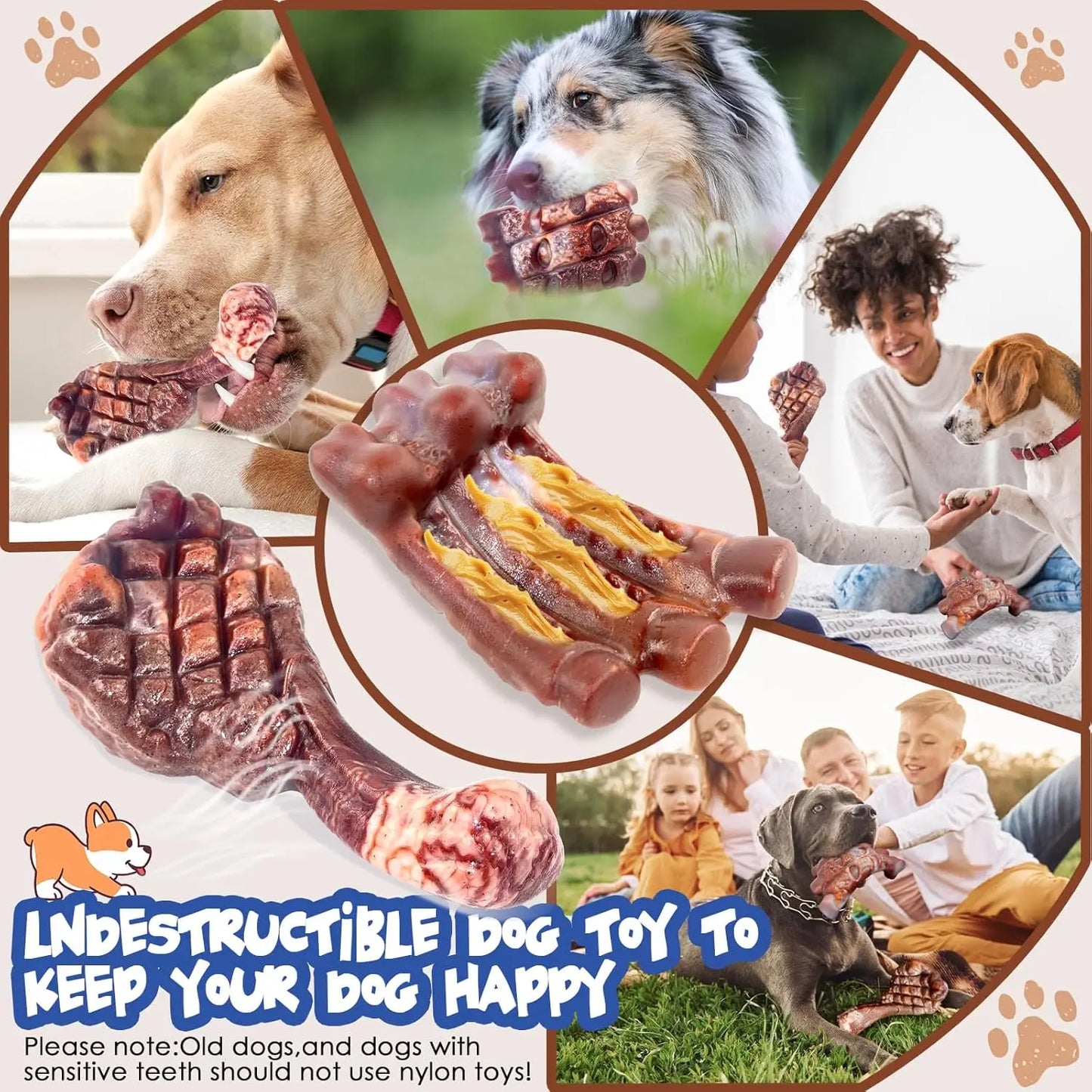 Indestructible Dog Chew Toys For Aggressive Chewers 2 Pack