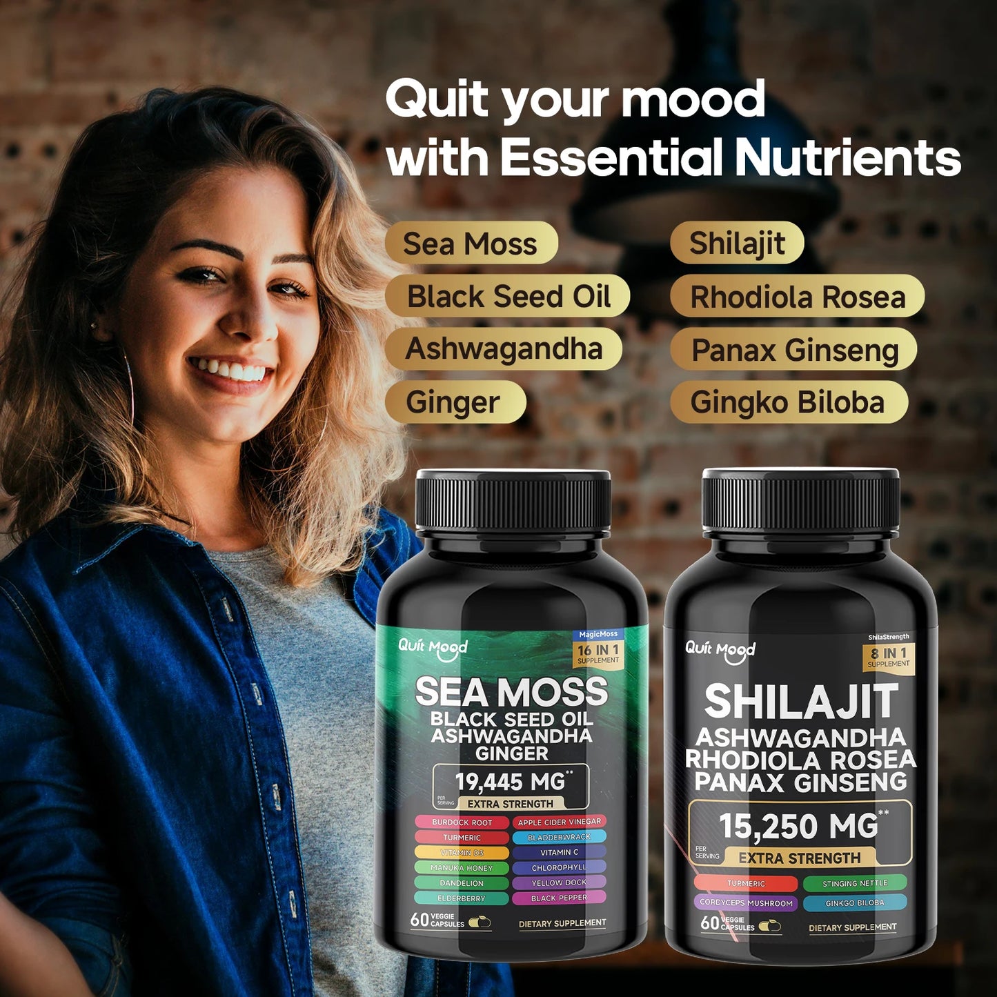 Quit Mood Sea Moss Shilajit Bundle High Potency Vitality Combo