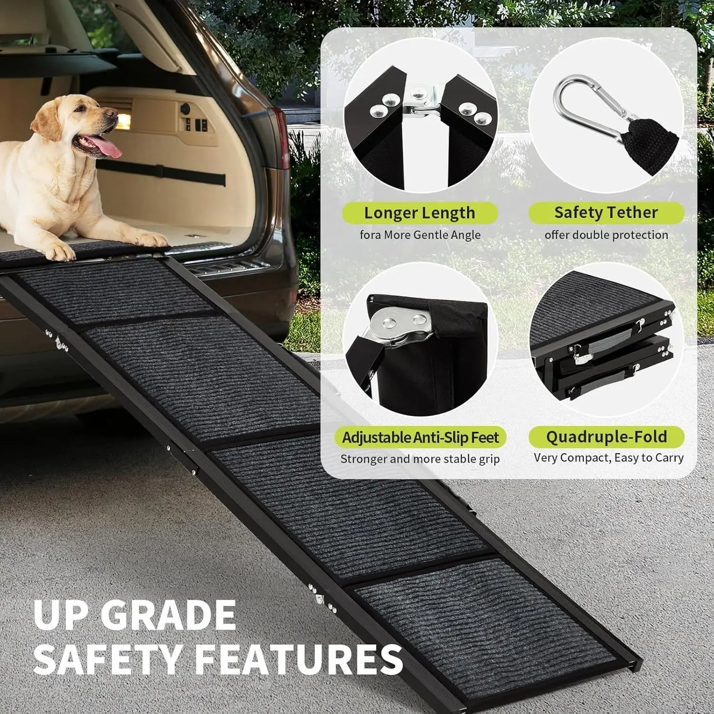 HiMISSDog Large Folding Dog Ramp For Car And SUV Vehicles