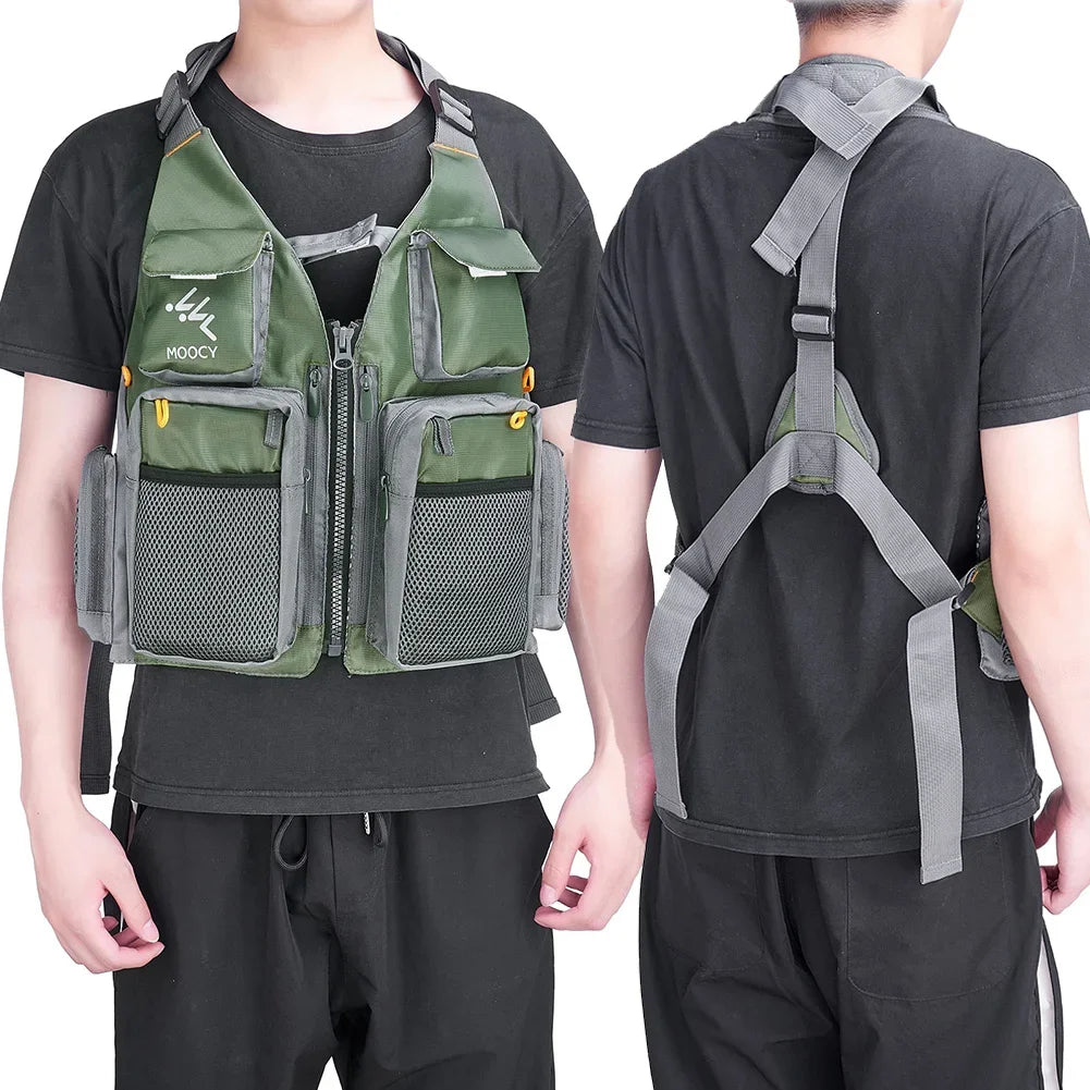 JOCESTYLECN Breathable Mesh Fishing Vest With Zipper Pockets