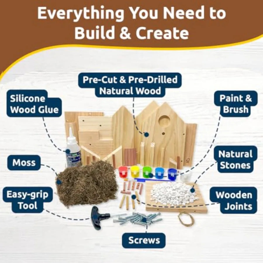 Deluxe DIY Birdhouse Bundle Cottage Style Premium Wood Kits