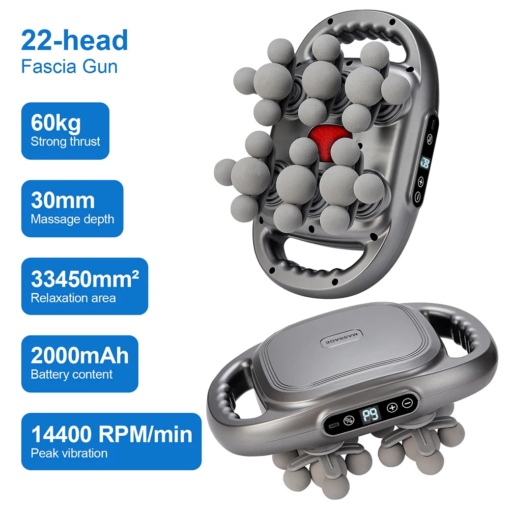 Foreverlily 16 Head Fascia Massage Gun 9 Modes Body