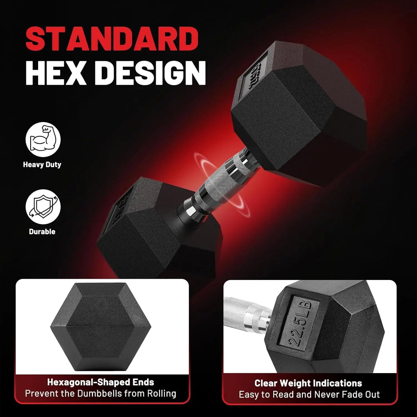 Hex Dumbbell Sets With Rack 60-550 Lb Rubber Coated Set