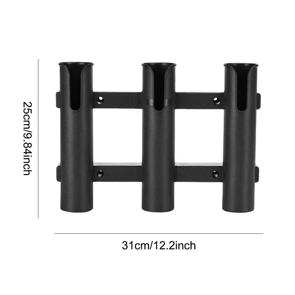 APWIKOGERH 3 Tubes Link Fishing Rod Holder Wall Mount Bracket