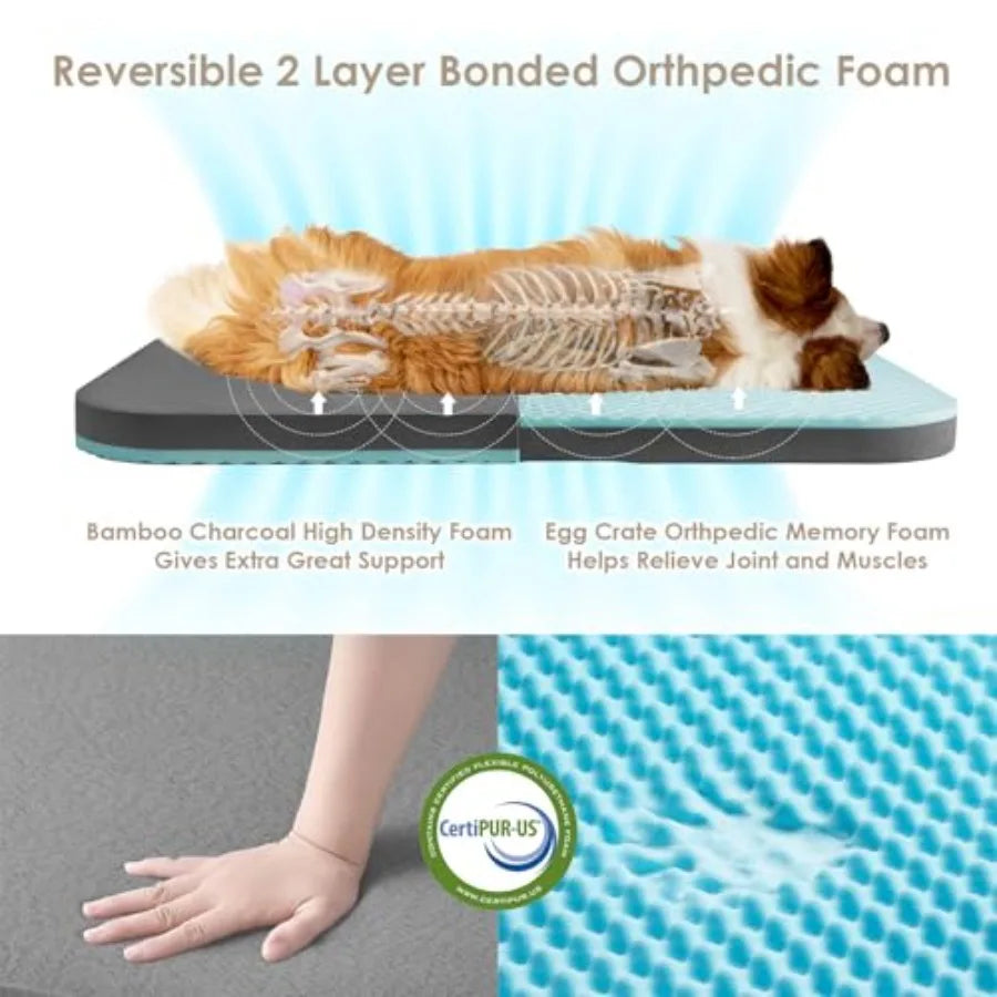 NONECN Foldable Orthopedic Memory Foam Human Dog Bed Waterproof