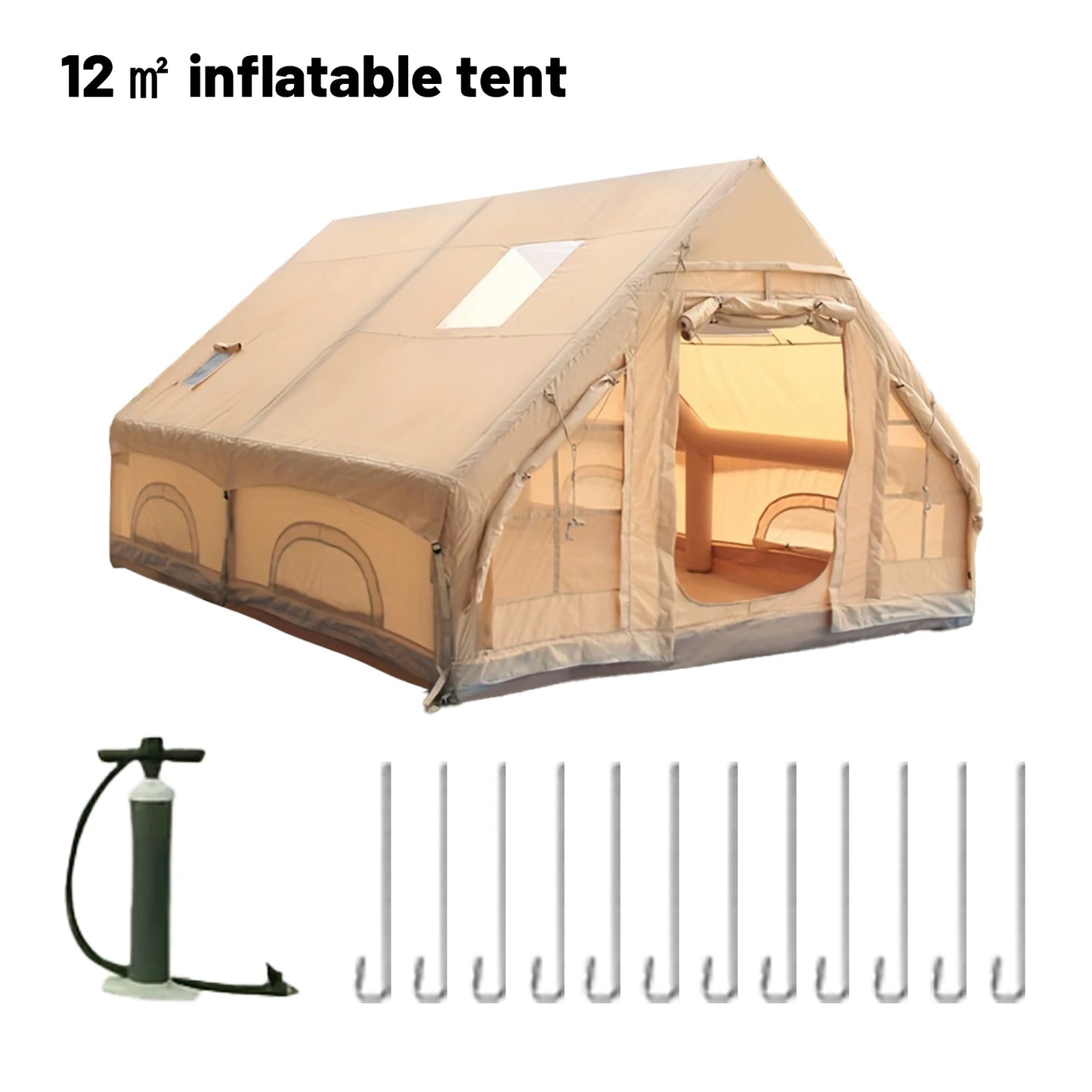 Pakicetus Inflatable Camping Tents With Stove Plug For Luxury Family Camping