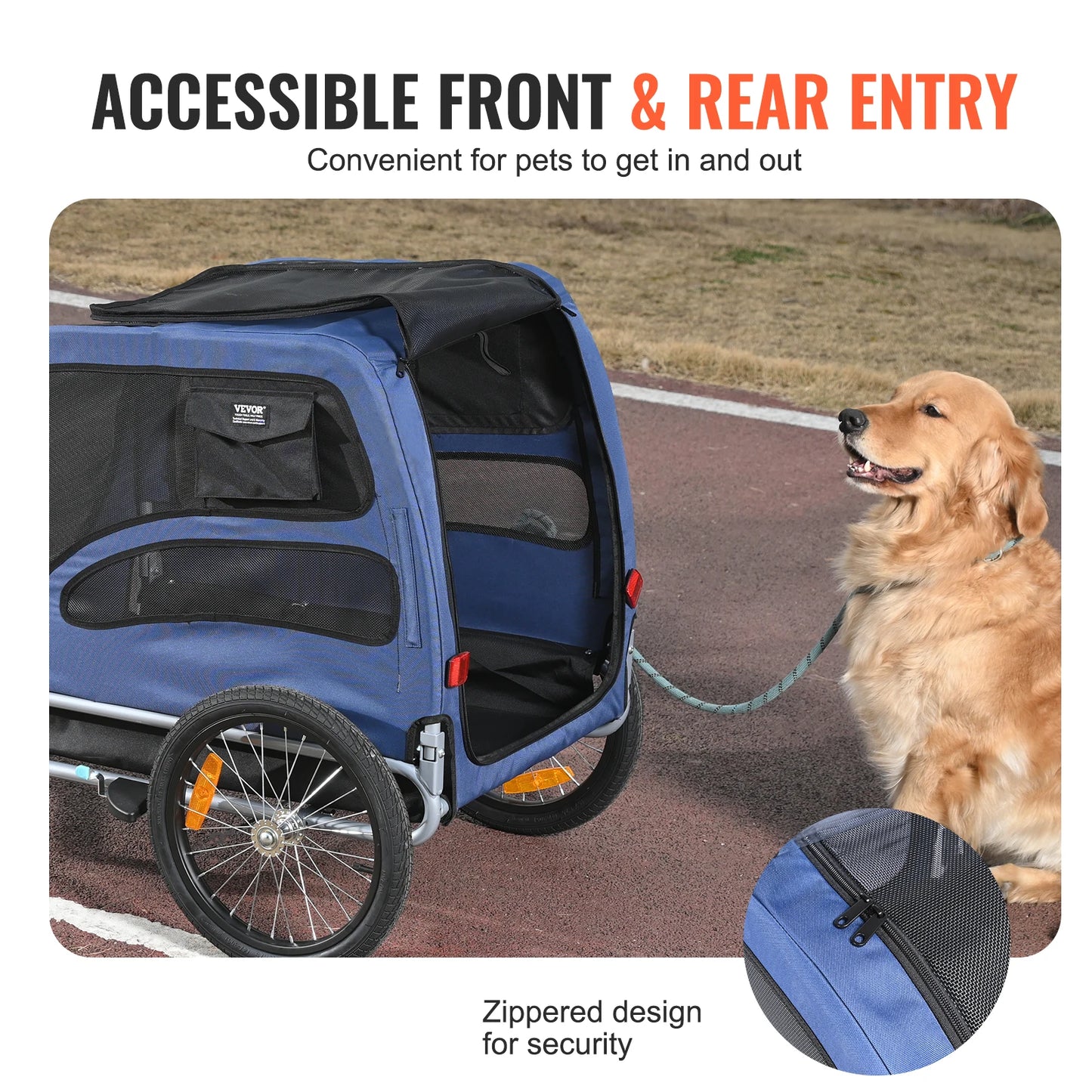Dog Bicycle Trailer Carrier With Reflectors Flag And Coupler