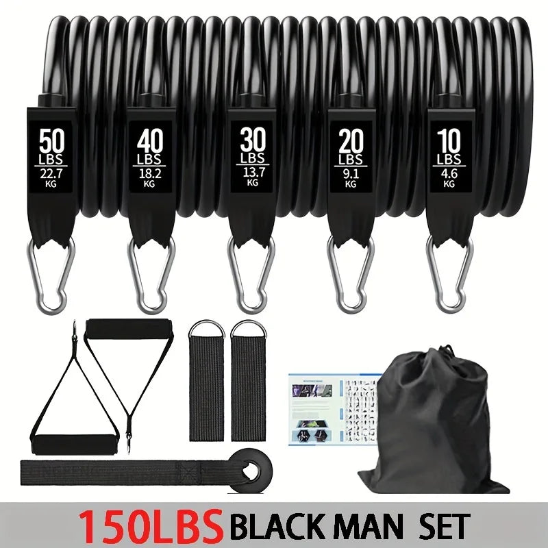 Resistance Bands Set With Door Anchor Carry Bag Ankle Straps
