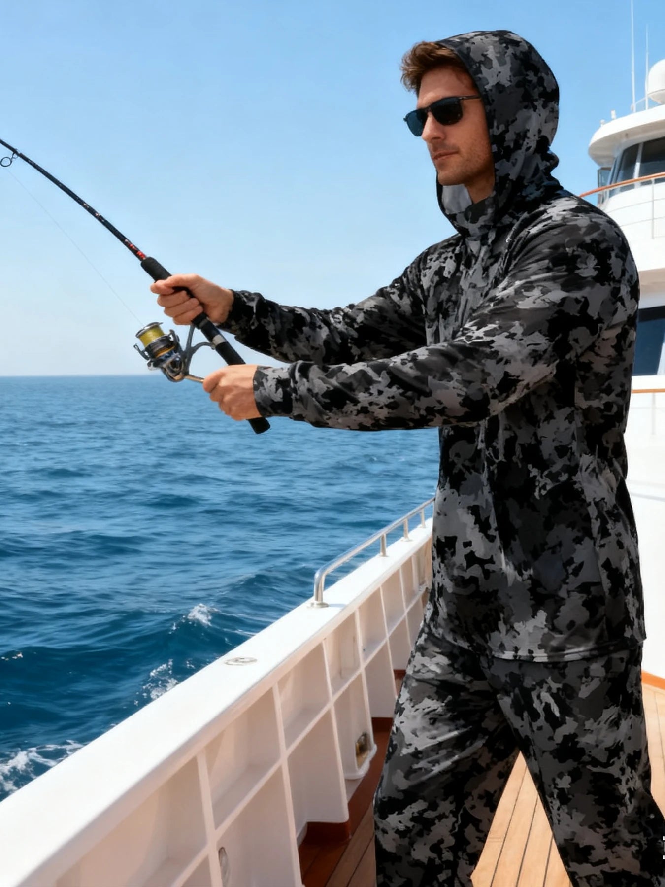 Fishing Hoodie Long Sleeve Sun Protection Shirt For Men
