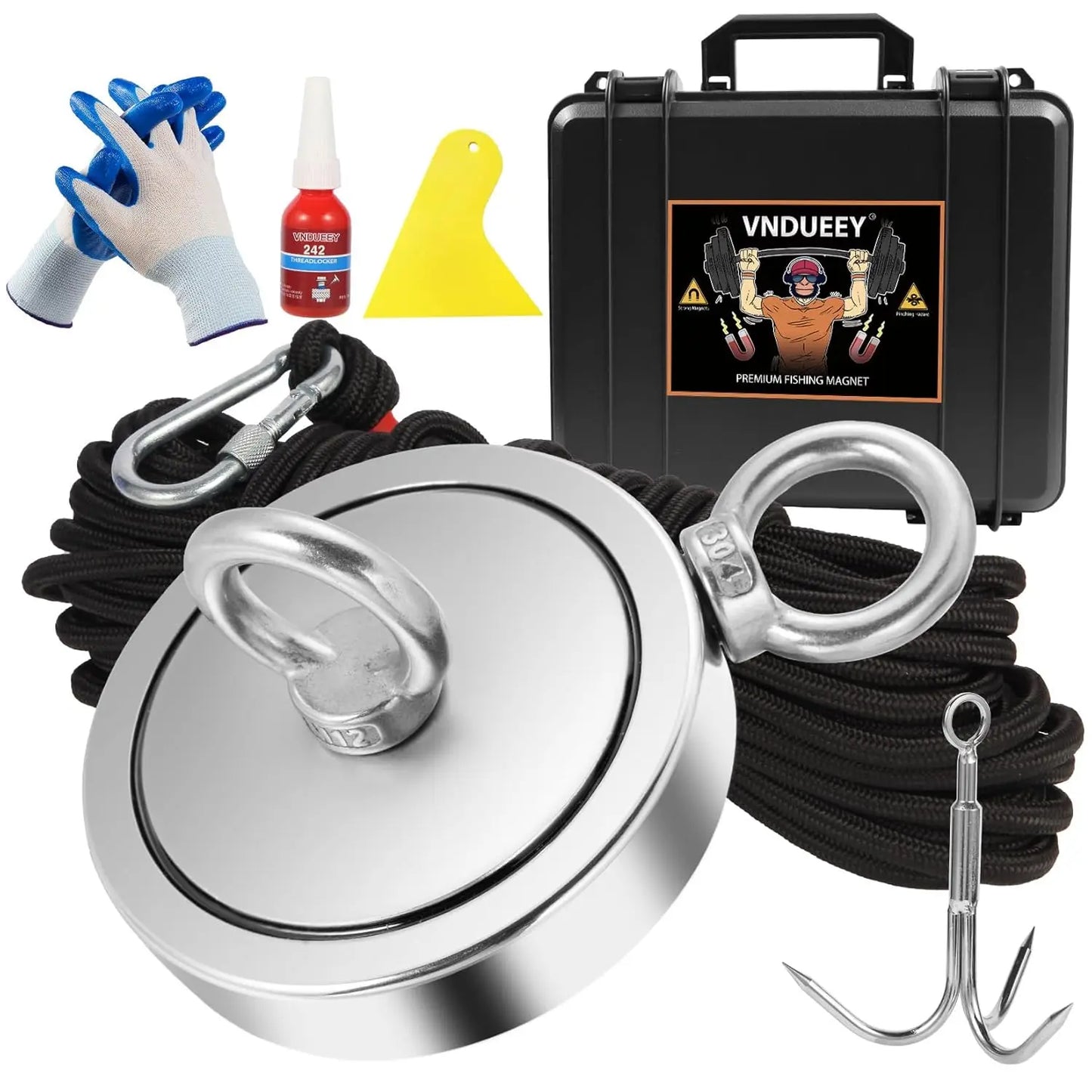 Heavy Duty Magnet Fishing Kit 2625 Lbs Pulling Power