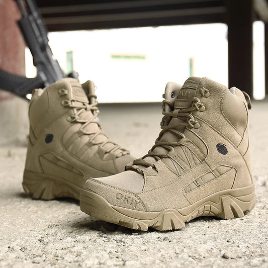 Mens Vintage British Style High Top Boots For Outdoor Work