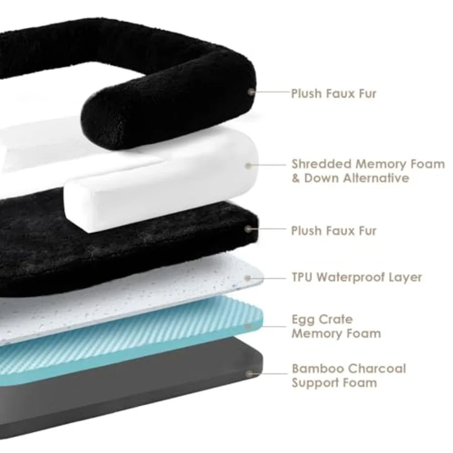 NONECN Foldable Orthopedic Memory Foam Human Dog Bed Waterproof