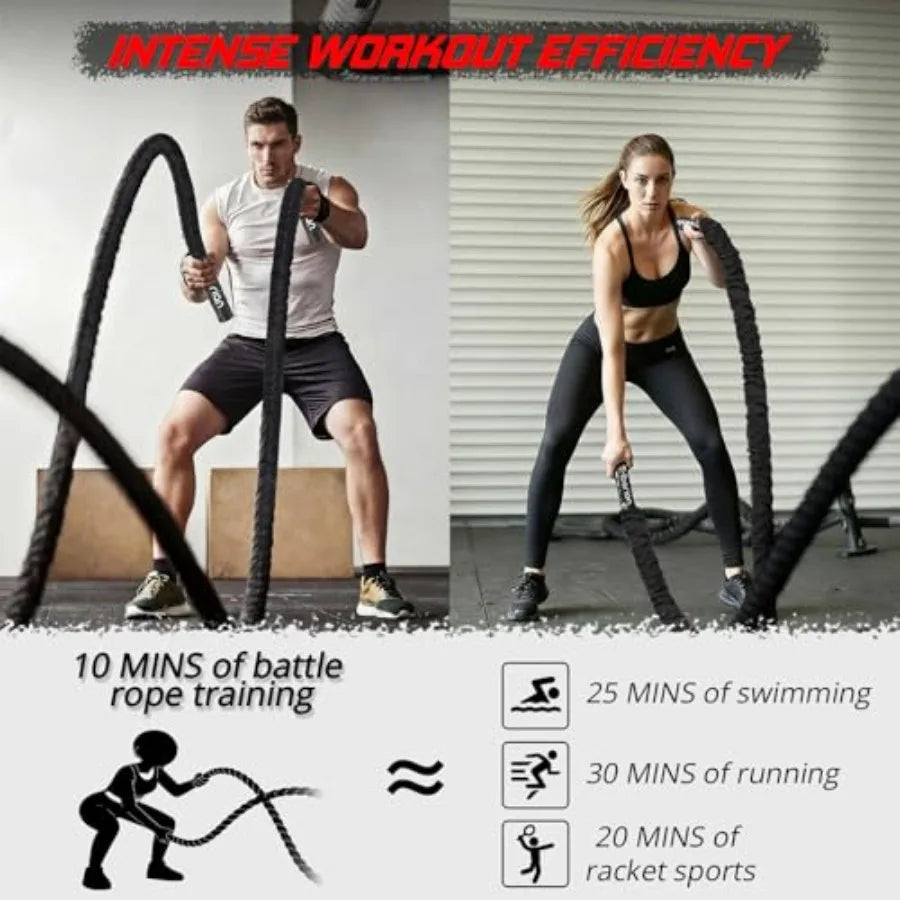 Battle Rope For Home Gym Workout Weight Training Ropes With Sleeve And Strap