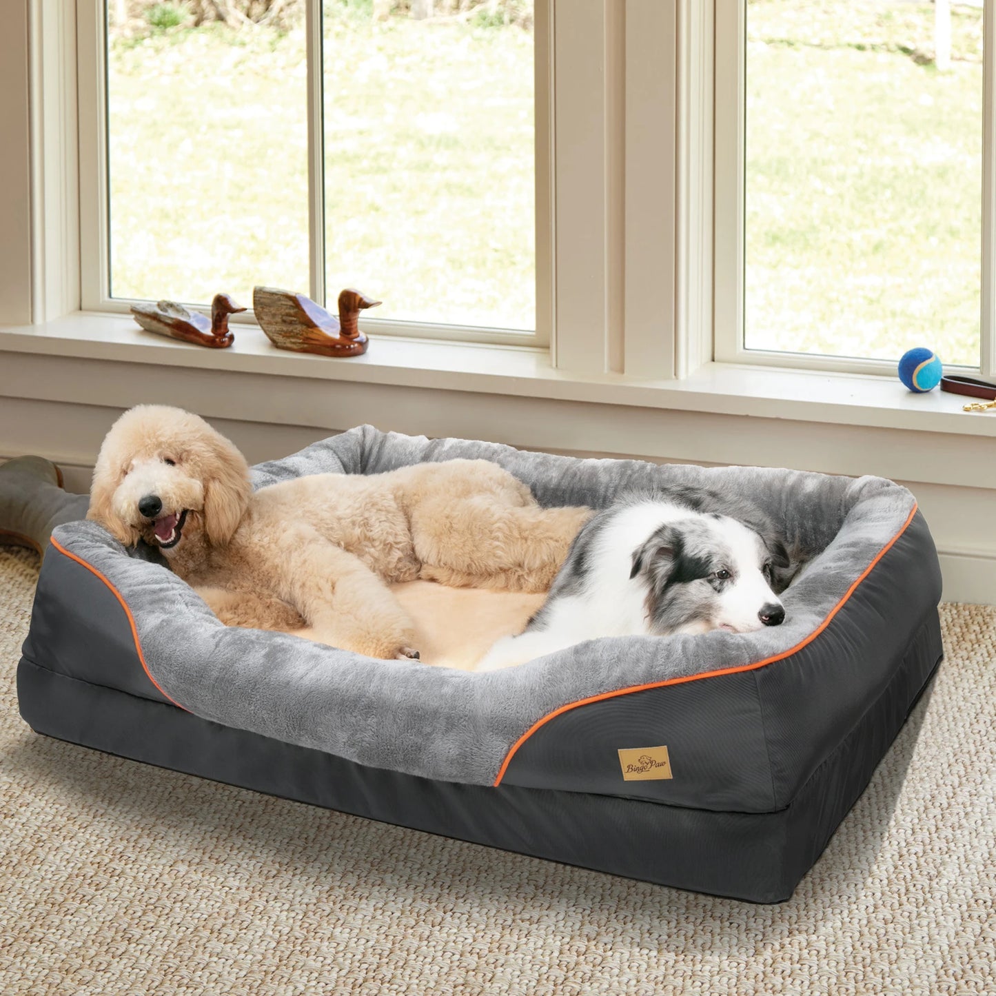 BINGOPAW Dog Bed Anti Allergy Fleece With Removable Washable Cover