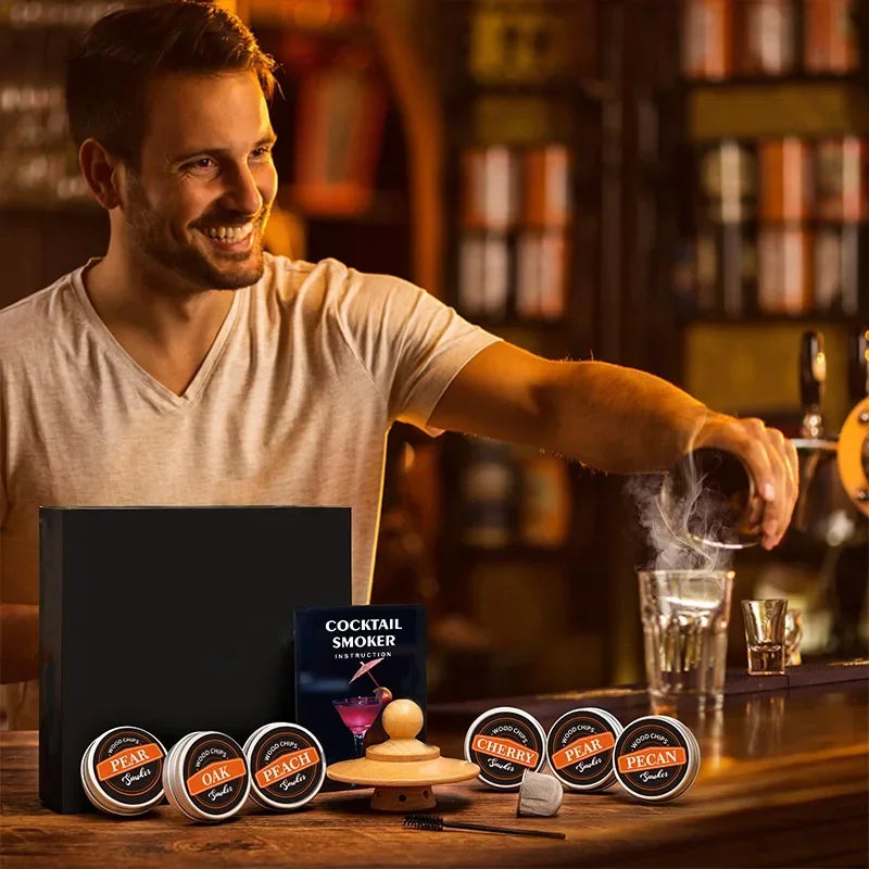 Whiskey Smoker Kit With Wood Chips 6 Flavors Bar Set