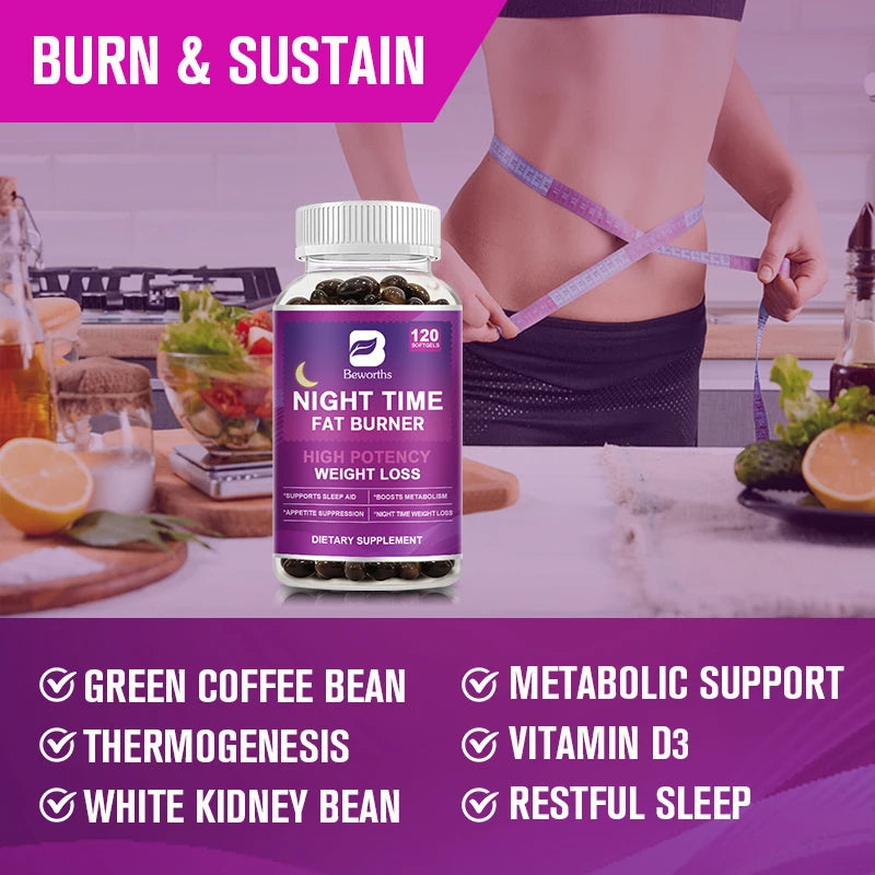 Beworths Night Time Fat Burner Capsule for Weight Loss