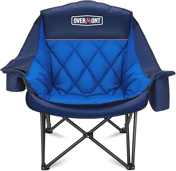 Heavy-Duty Padded Folding Camping Chair With Cup Holder And Pocket