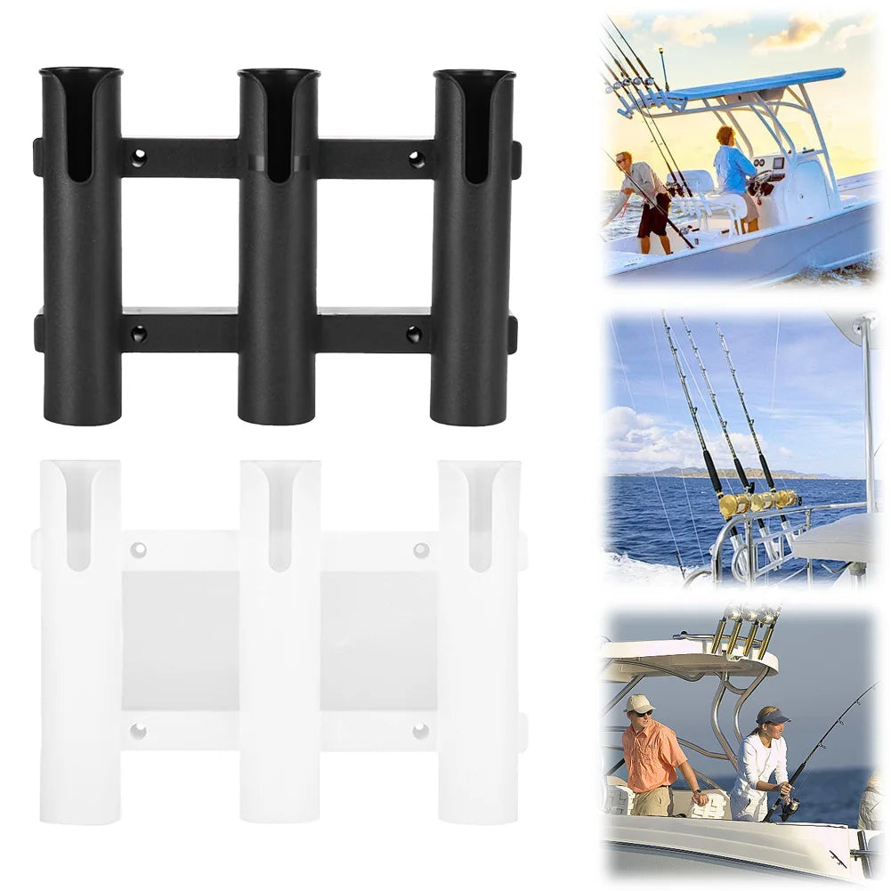 APWIKOGERH 3 Tubes Link Fishing Rod Holder Wall Mount Bracket