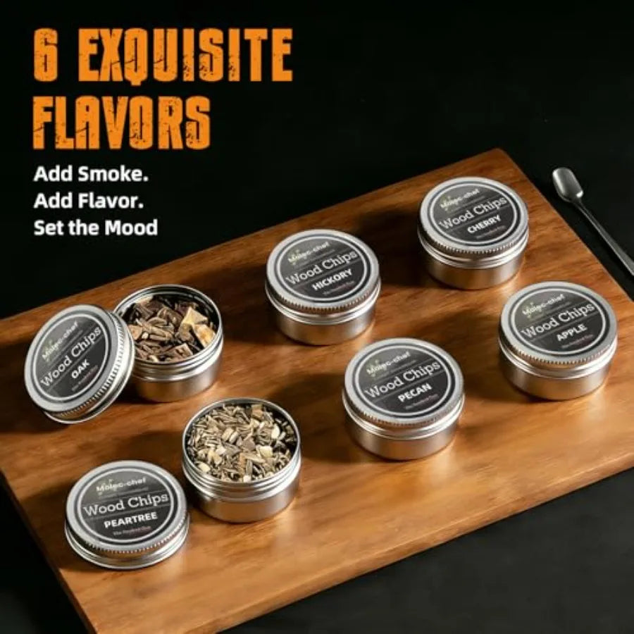 Whiskey Smoker Kit Bourbon Cocktail Torch With Wood Chips Six Flavors