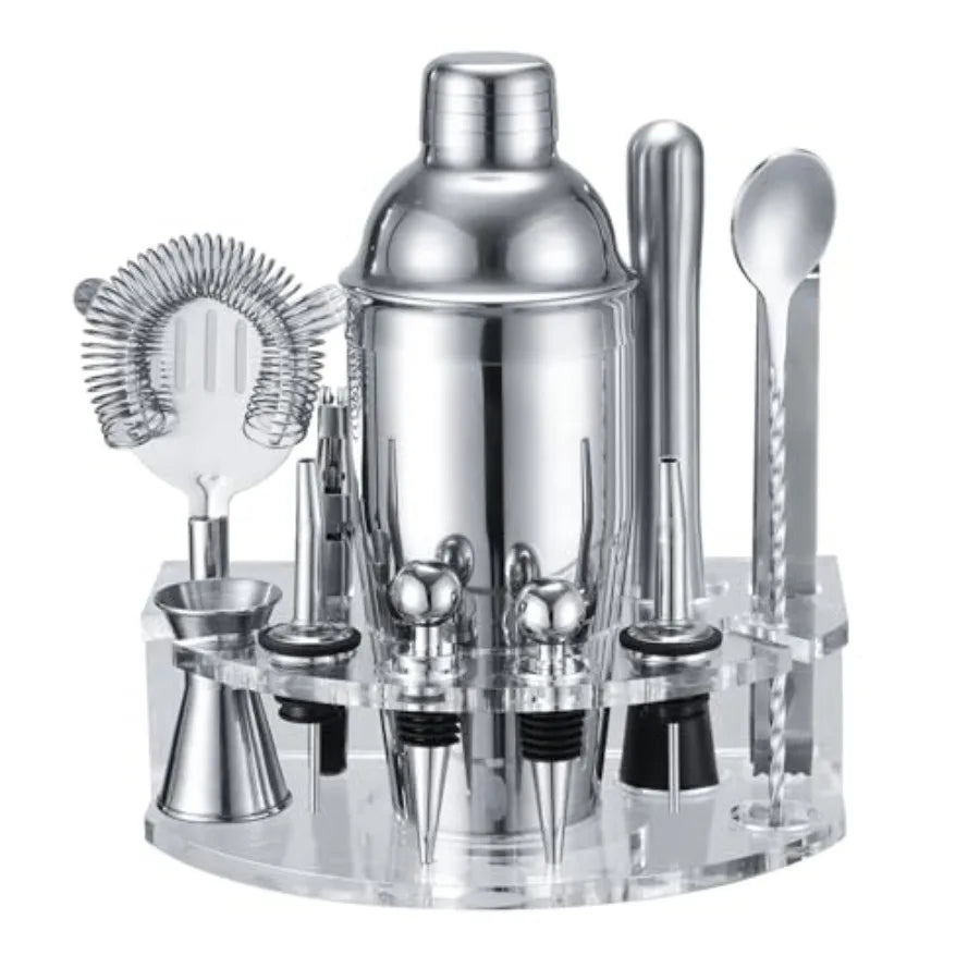 Bartender Kit Stainless Steel Cocktail Shaker Set With Bar Accessories