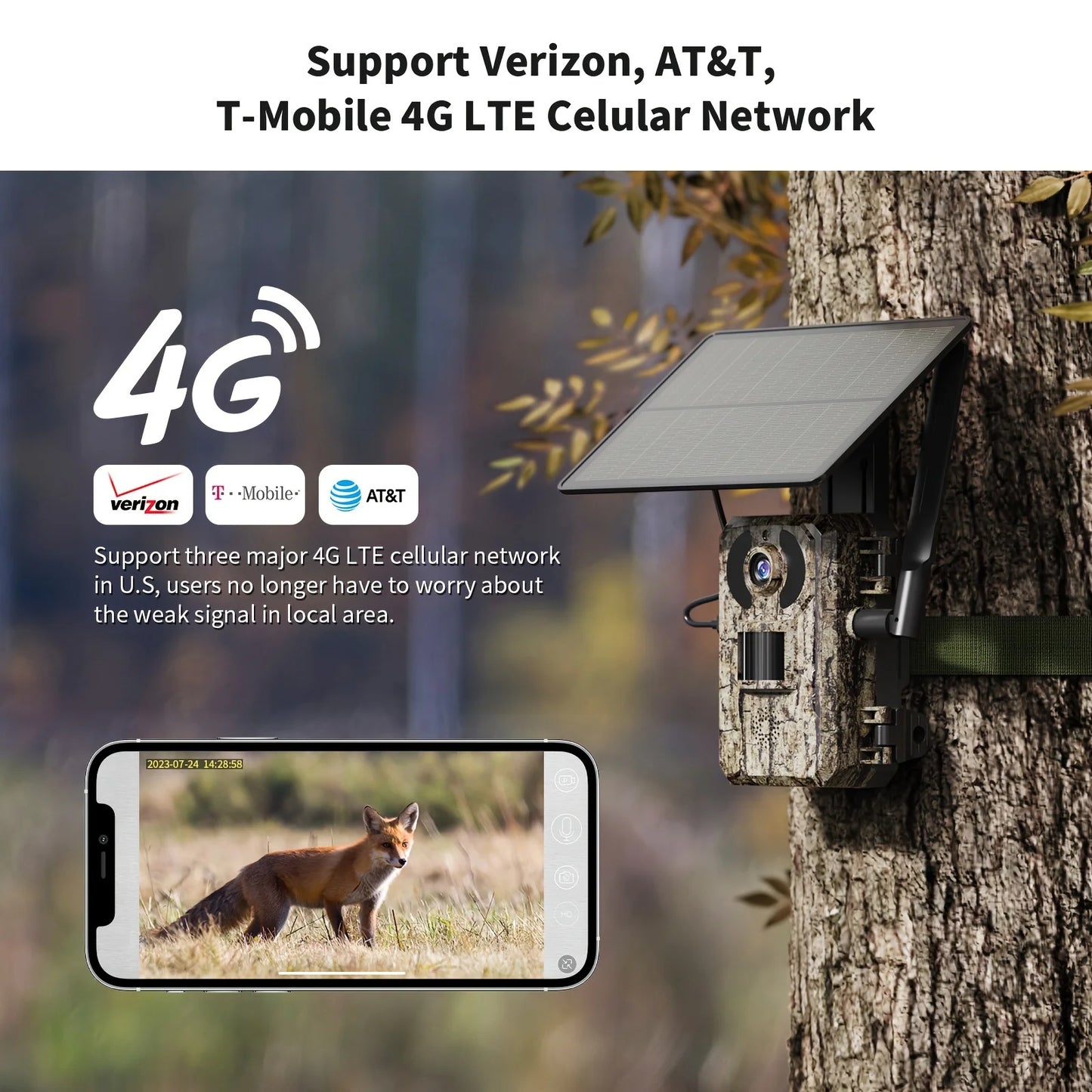 4G LTE Trail Camera With Live Streaming 2K Ultra Video