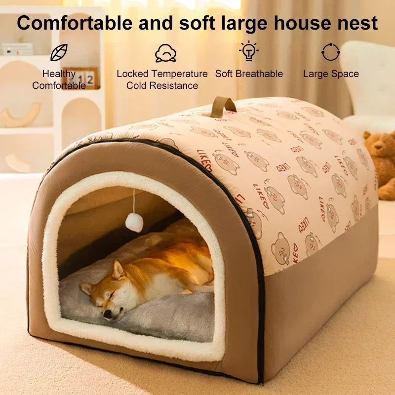 Winter Warm Dog House Detachable Bed Kennel For Pets