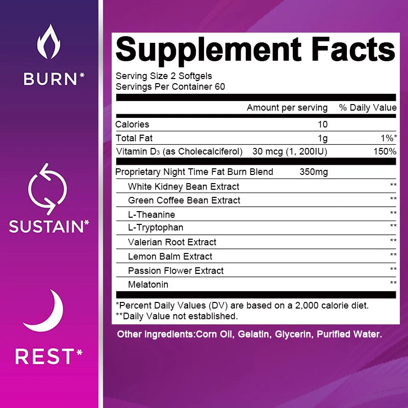 Beworths Night Time Fat Burner Capsule for Weight Loss