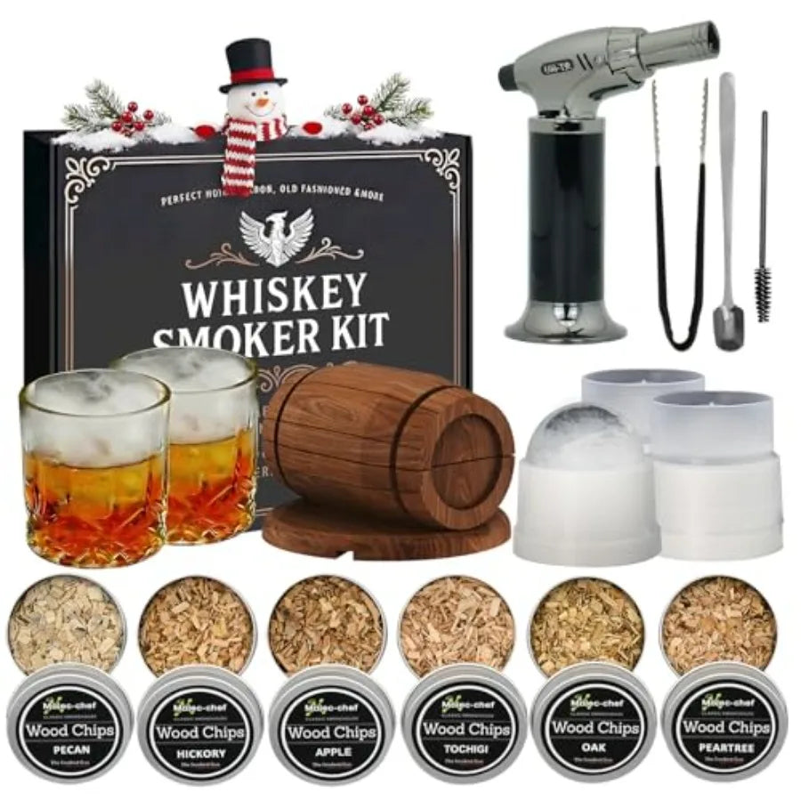 Whiskey Smoker Kit Bourbon Cocktail Torch With Wood Chips Six Flavors