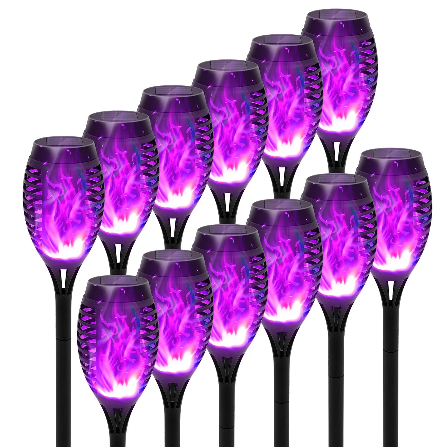 Solar Flame Torch Lights LED Flicker for Lawn Path