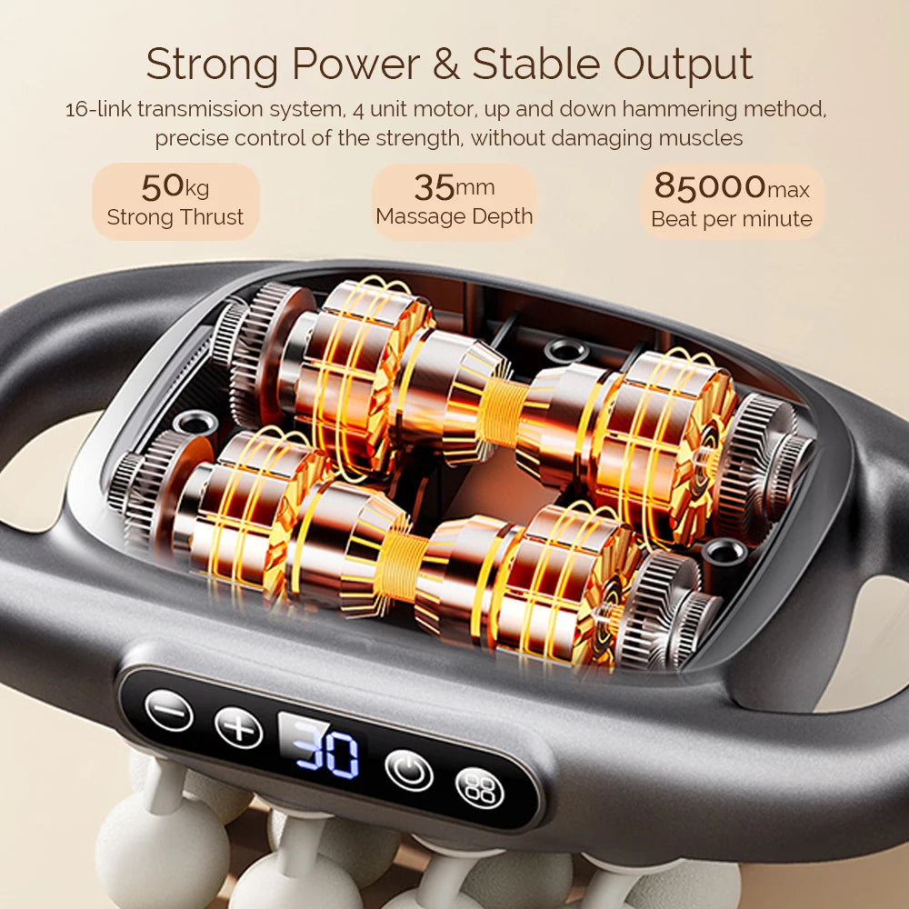 Foreverlily 16 Head Fascia Massage Gun 9 Modes Body