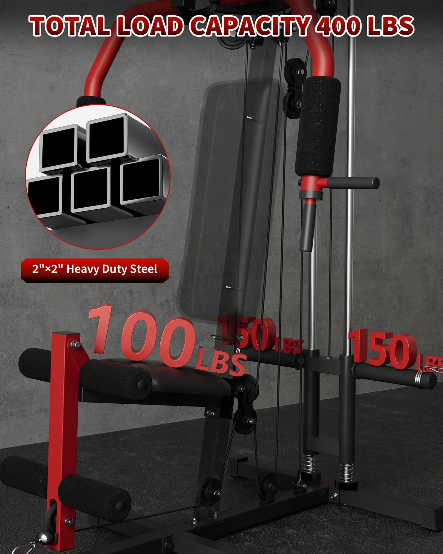 HiMISS 5in1 Home Gym System Lat Pulldown Chest Press