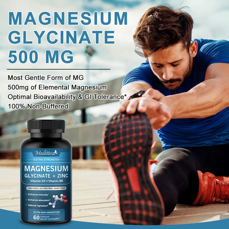 Mulittea Glycine Magnesium Zinc Vitamin D3 B6 Capsule