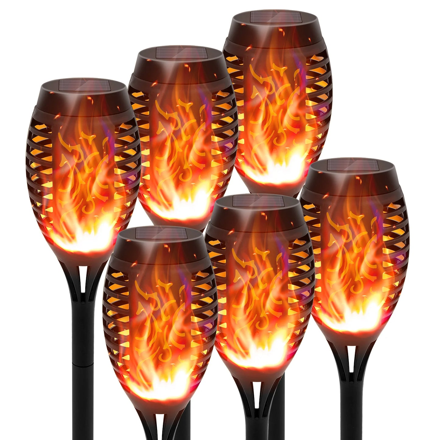 Solar Flame Torch Lights LED Flicker for Lawn Path