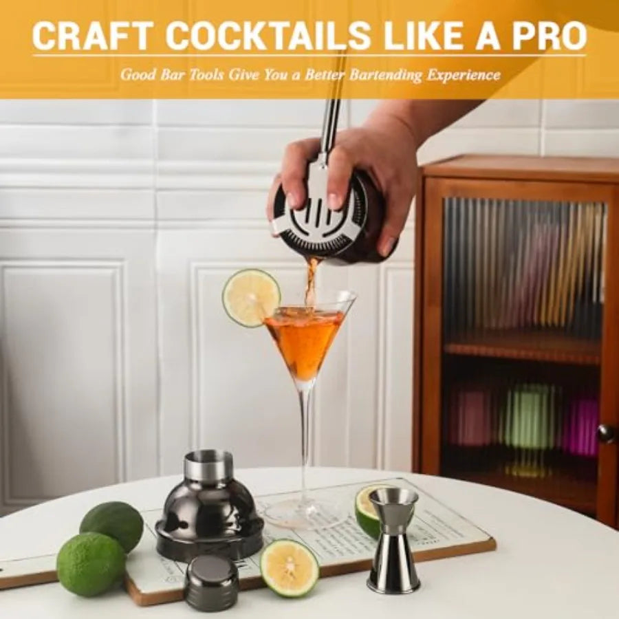 Bartender Kit Stainless Steel Shaker Set With 12 Bar Accessories