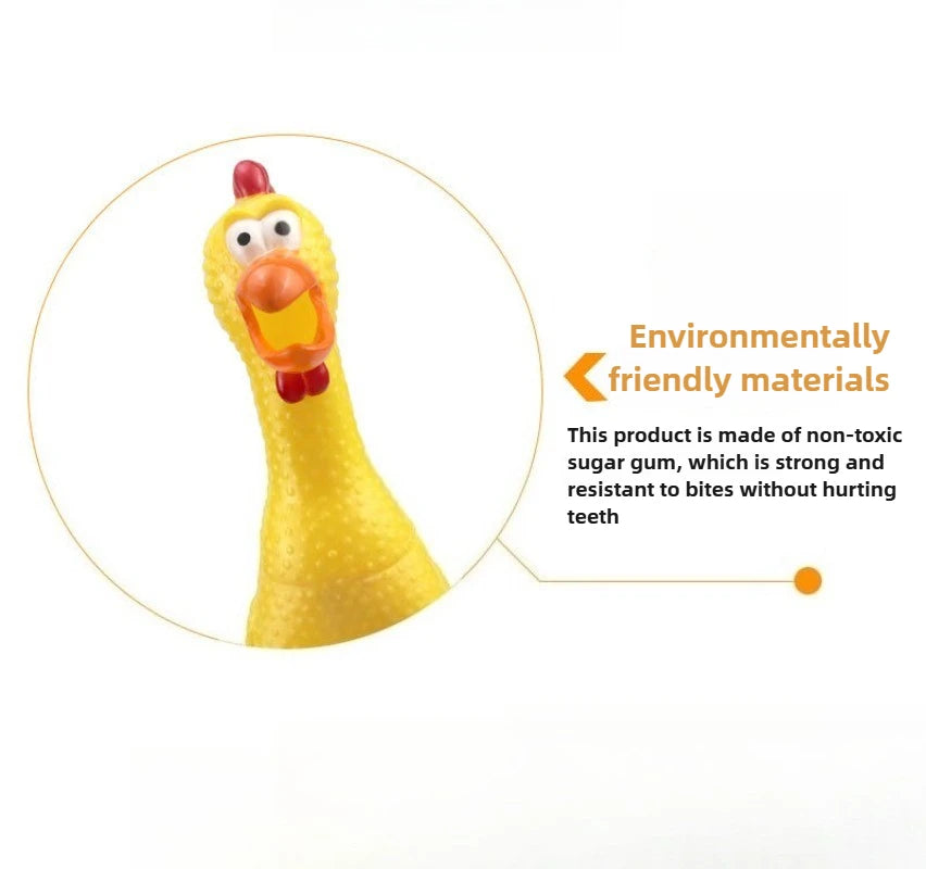 DKSTINYE Squeaky Screaming Chicken Dog Toy Squeaker Rubber Chew